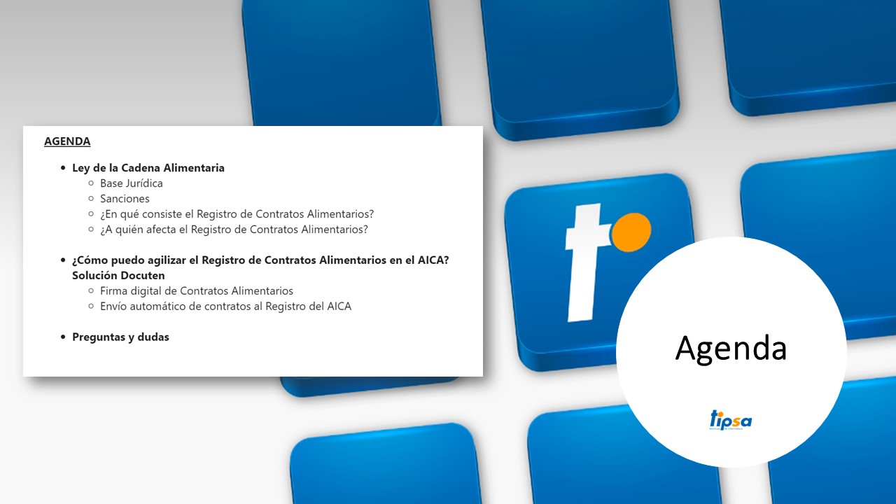 Agenda webinar | Registro obligatorio de Contratos Alimentarios en la AICA